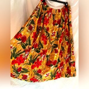 Festive Tropical Floral Boho Skirt perfect for a tropical holiday vacation